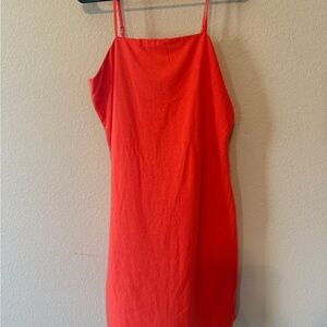 Vibrant Red Spaghetti Strap Dress
